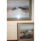 After Arthur Streeton, two coloured prints, Australian landscapes