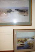 After Arthur Streeton, two coloured prints, Australian landscapes
