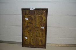 19th Century cast iron Fire Plug sign, 34cm high