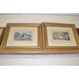 Dr Syntax, two coloured engravings, gilt framed