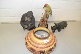 Mixed Lot: Country Artists model Gorilla, a further Teviot Dale model of a Woodpecker, a further