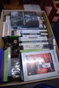 Box of assorted X-Box and Playstation games
