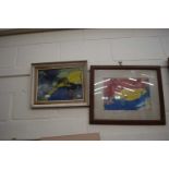 Pair of 20th Century abstract studies, one bearing signature Emile, framed and glazed