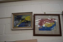 Pair of 20th Century abstract studies, one bearing signature Emile, framed and glazed