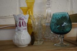 Mixed lot of glass ware and ceramics to include glass decanter