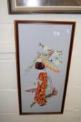 20th Century Oriental needlework picture of a Geisha lady