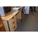 Modern light wood effect office desk, 120cm wide