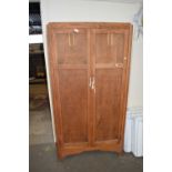 Small oak and plywood two door wardrobe, 92cm wide