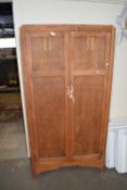 Small oak and plywood two door wardrobe, 92cm wide