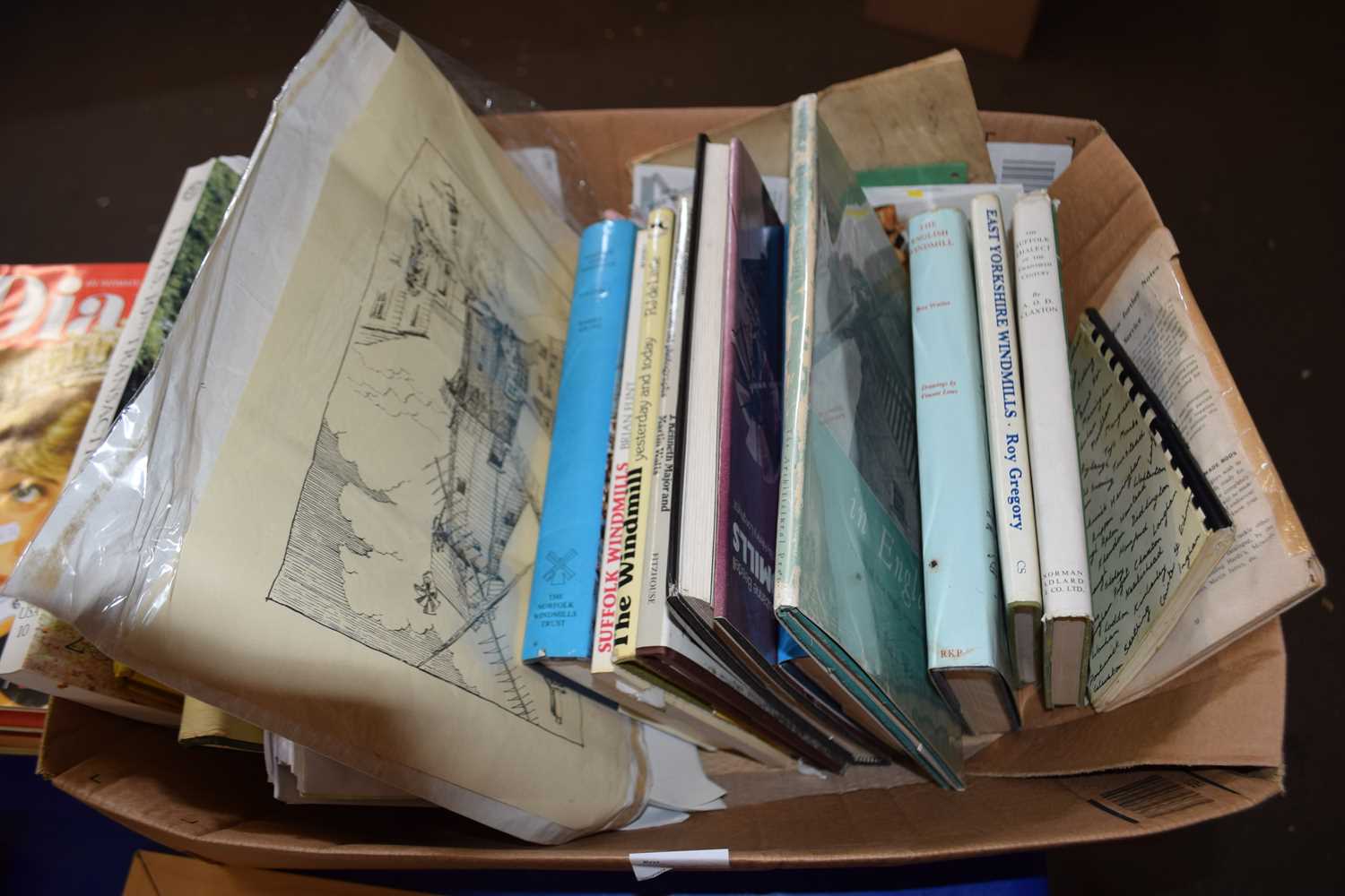 Box of assorted books mainly relating to Windmills