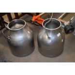 Pair of small metal churns