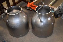 Pair of small metal churns