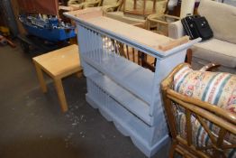 Grey painted pine combination plate rack and shelf