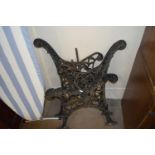 Pair of iron garden bench ends