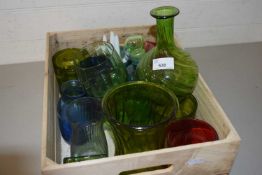 Quantity of mixed coloured glass ware