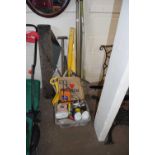 Mixed Lot: Various assorted tools, garage clearance items, roll of felt etc