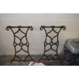 Pair of cast iron table supports