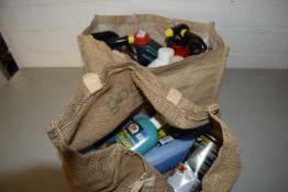 Mixed lot of car and garden chemicals, 2 bags