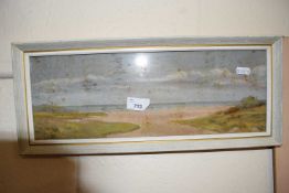 Doull, study of a beach scene together with further beach scene study, framed and glazed (2)