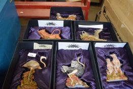 Six resin models From The Earth Collection of various animals, all boxed with certificates
