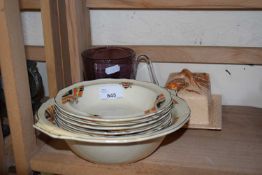 Small quantity of Art Deco style dessert bowls and terrines together with a cheese dish and a