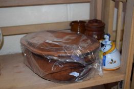 Terracotta terrine and cover, ceramic bell and other items