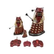 A trio of remote-controlled red Supreme Daleks by Character. Automated Head & Eye Movement Motorised