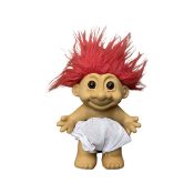 A large Russ Troll doll with red hair.