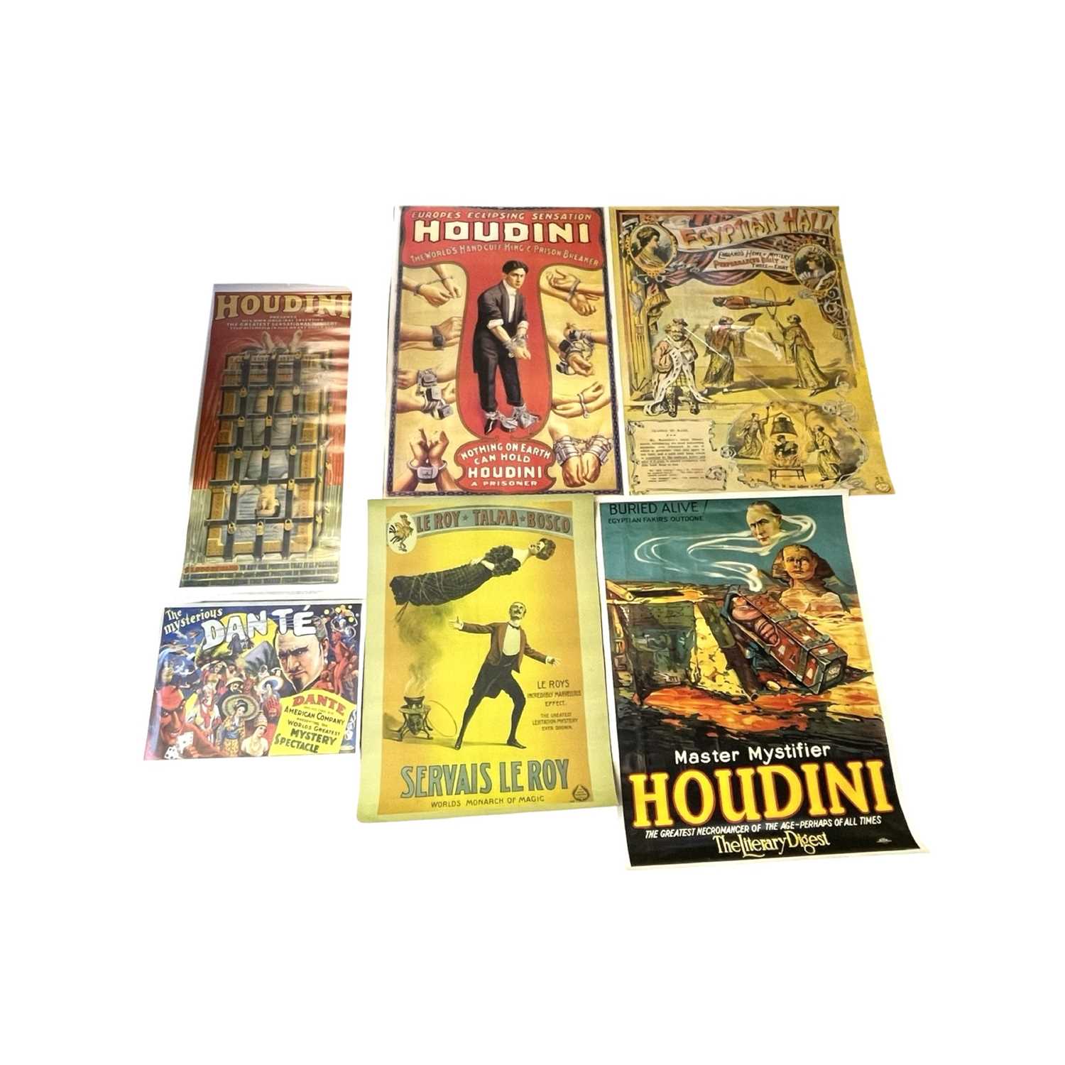 A mixed lot of various reproduction magic interest posters, to include Houdini, Le Roy, Dante, Mr