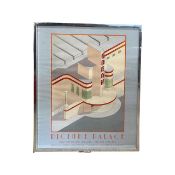 A framed and glazed colour lithograph, 'Picture Palace: Odeon Cinema, Covent Garden - London'