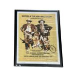 A framed reproduction film poster for Butch Cassidy and the Sundance kid. Framed size