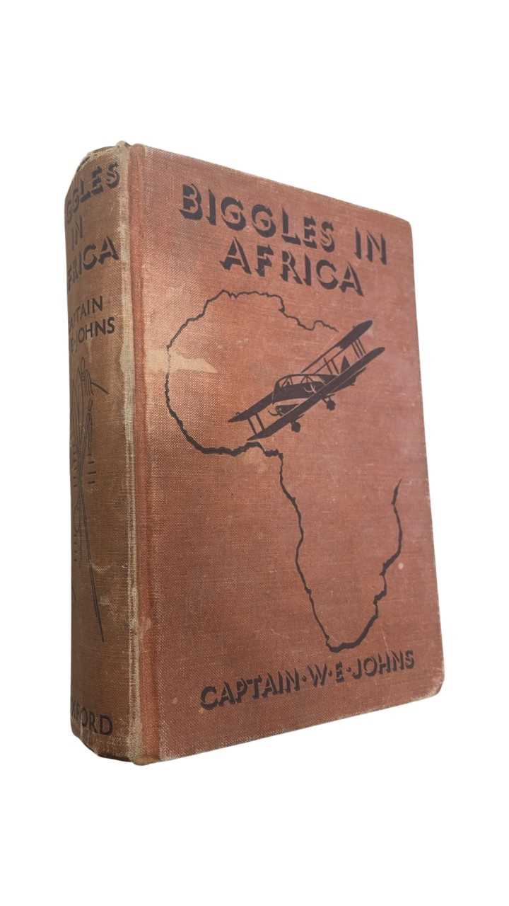 Biggles in Africa, W E Johns. Hardbound, lacking dust jacket. 1936, Oxford University Press. First