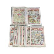 A large collection of Wizard comic books, consecutive issues from 1948-1950