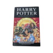A hardbound First Edition copy of Harry Potter and the Deathly Hallows