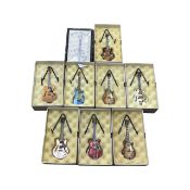 A collection of boxed miniature guitar models with stands by The Wentworth Collection
