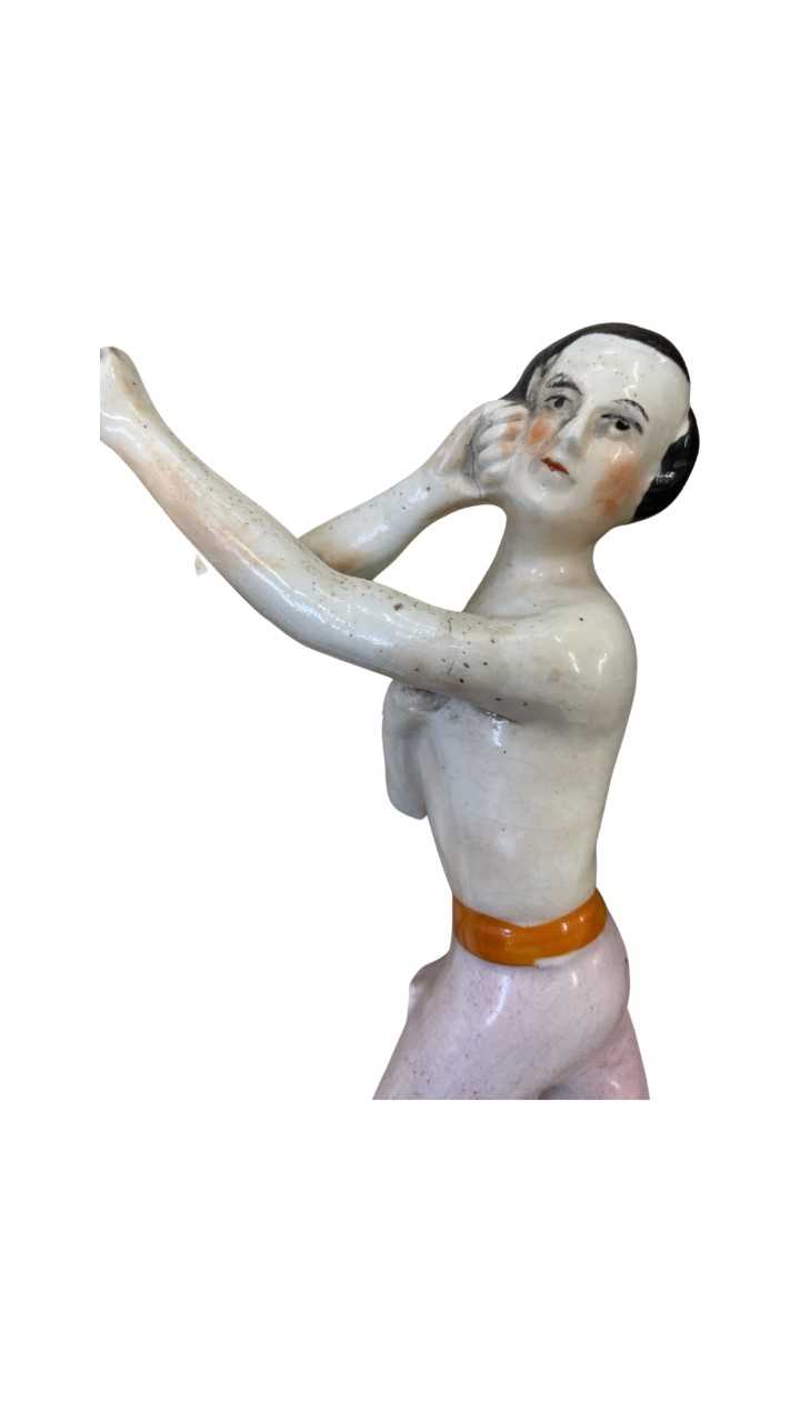 A Staffordshire figure of Heenan and Sayers, boxing group, mid/late 19th Century. The boxing match - Image 3 of 5