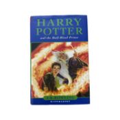 A first edition hardbound copy of Harry Potter and the Half-Blood Prince, with misprint on page 99.