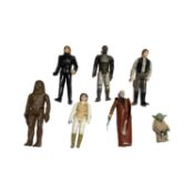 A collection of 1970/80s Star Wars figures by Palitoy, to include: - Chewbacca - Luke Skywalker -