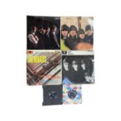 A mixed lot of 60s rock'n' roll 12" vinyl LPs and 7" singles, to include: - The Rolling Stones: Self
