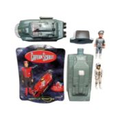 A mixed lot of Captain Scarlet / Stingray memorabilia - A carded talking Spectrum Saloon car by