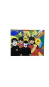 A very large, unsigned Beatles-inspired painting on board, depicting the fab four in Psychedelic