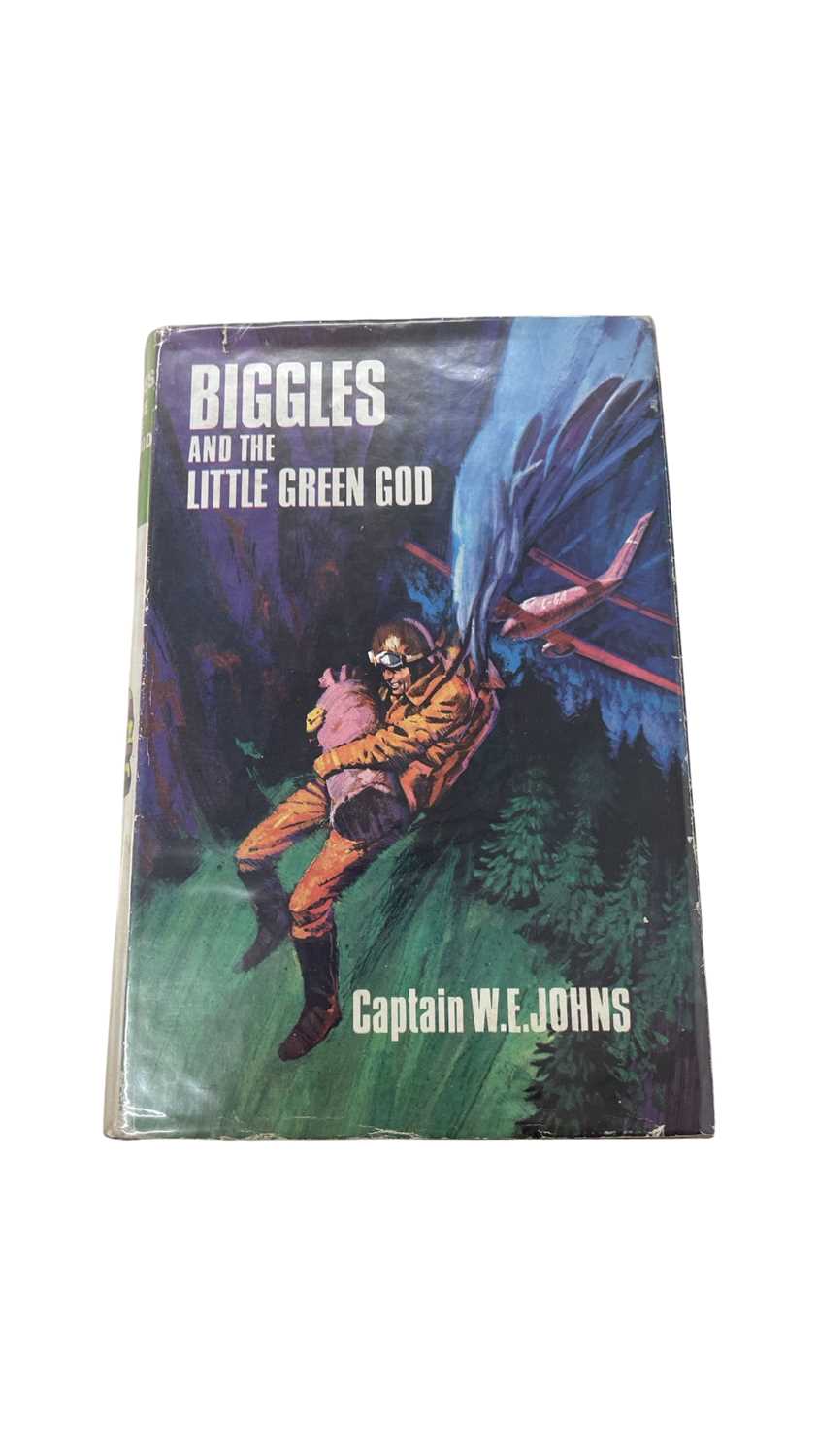 Biggles and the Little Green God, W E Johns. Hardbound, with dust jacket. 1969 Brockhampton Press.