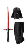 A child's Darth Vader costume, to include: - Single piece mask - Cape - Kyle Ren retractable