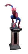 A rare, limited edition, discontinued life-size Amazing Spider-Man fibreglass statue, on removable