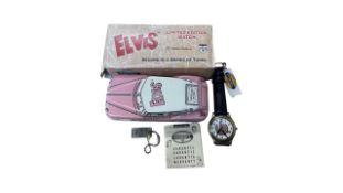 A 1995 boxed limited edition Elvis Presley #2 watch by Fossil. In Cadillac-style tin with Elvis 1