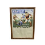 A 1955 Kina Lillet 'Grand Match de Rugby' poster, framed and glazed. Framed size approximately