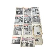 A quantity of newspapers and ephemera relating to The Beatles, particularly the death of John
