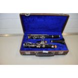 A cased Dixon clarinet