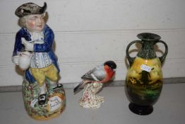 Mixed Lot: Staffordshire character jug marked Hearty Good Fellow together with a further Worcester