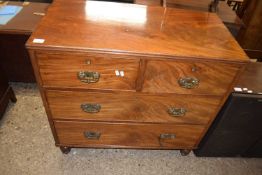 Small 19th Century mahogany four drawer chest, 88cm wide